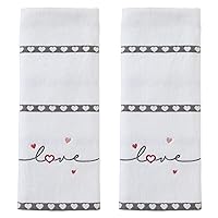 SKL Home Heart in Love Hand Towel Set, 2 Count
