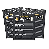 A Baby is Brewing Who Knows Daddy Best Baby Shower Game Cards-Fun Activity Cards Set of 50 Gender Neutral Party Theme