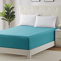 Deep Pocket Queen Fitted Sheet Fits up to 21 Inch Mattress - Super Soft Queen Fitted Sheet Only, Fade, Stain Resistant - Teal Fitted Sheet Queen Size,