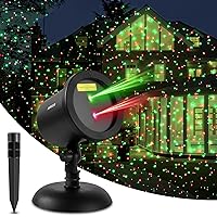 Laser Lights Projector Holiday Seasonal Lighting Birthday Party Decoration, Static Red and Green Star Spread Out, for Celebration Performance Decorative Lights, Outdoor and Indoor