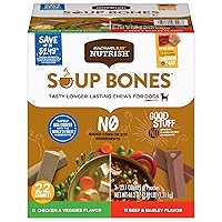 Nutrish Rachael Ray Soup Bones Long Lasting Dog Chews Variety Pack, 22 Count (Pack of 1)