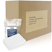 ASA TECHMED Sterile Compressed Gauze for Emergency Wound Dressing, First Aid and Trauma Kit, 200 Case Pack