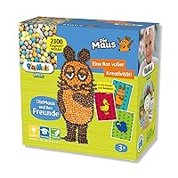 PlayMais Creative Mosaic Set Craft Mouse for Children from 3 Years | Over 2300 and 6 Self Adhesive Mosaic Pictures with Mouse Motifs | Promotes Creativity and Fine Motor Skills | Natural Toy