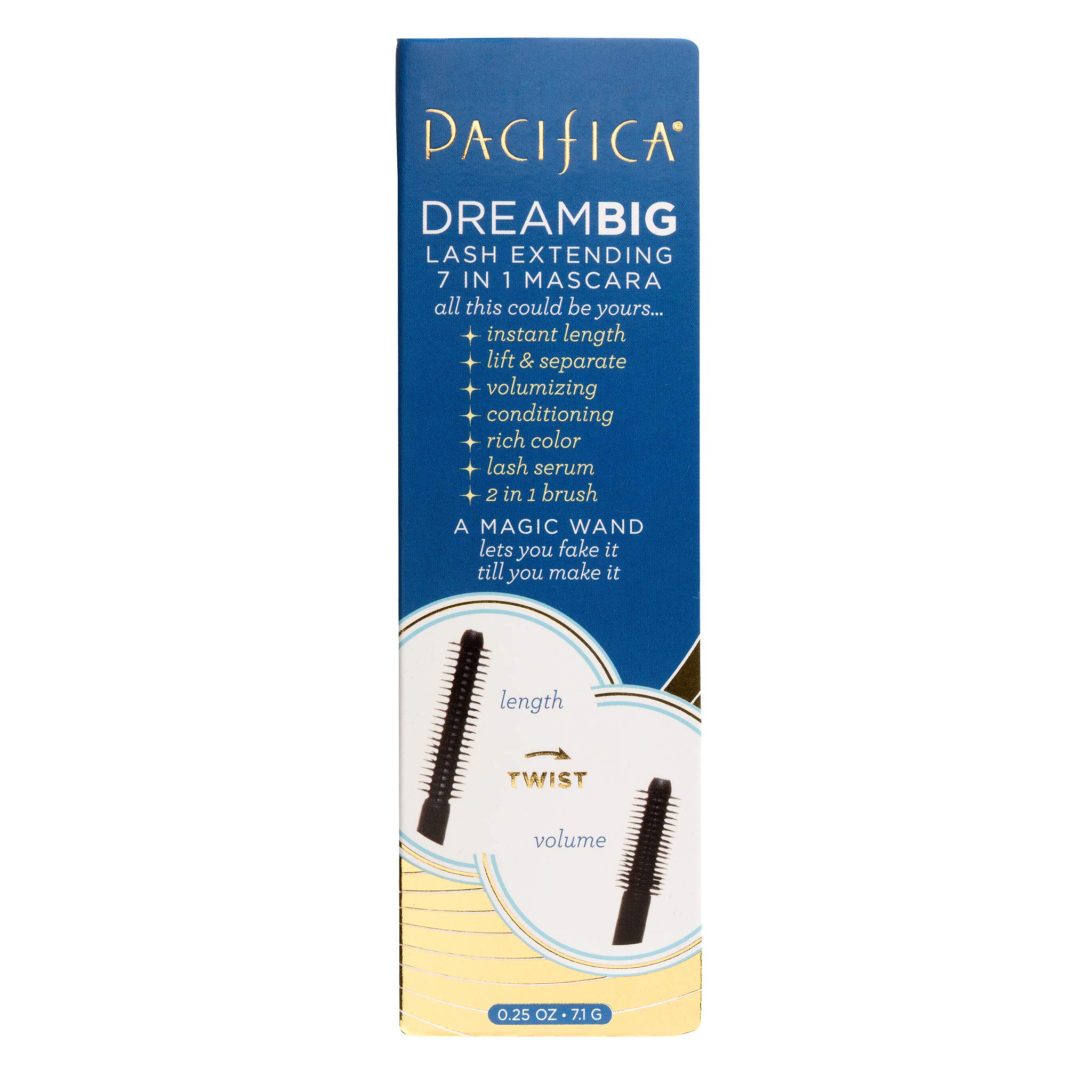 Pacifica Beauty Dream Big Lash Extending 7 in 1 Black Mascara, For Volume and Length, Lash Lift + Conditioning, Vitamin B + Coconut, Silicone, Sulfate + Paraben Free, Vegan and Cruelty Free