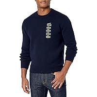 Lacoste Men's Long Sleeve Crew Neck Stacked Timeline Croc Sweater