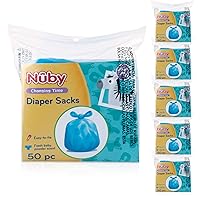 Nuby Diaper Disposable Bags, Fresh Baby Powder Scent,50 Count(pack of 6)