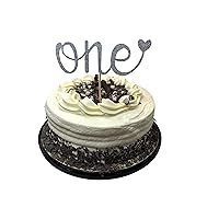 ONE First Birthday Cake Topper - Happy 1st Smash Cake Topper - Silver ONE Glitter Cake Topper - Cake Decoration by Jolly Jon