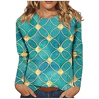 Long Sleeve Shirts For Women Trendy Floral Print Round Neck Top Sweatshirts Casual Cute Plus Size Tunic Tops