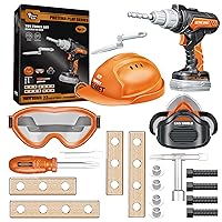 Tool Sets for Kids 3-5, Electric Toy Drill & Helmet, Goggles, Mask, Construction Tools Play Set, Birthday Gifts for Boys & Girls Age 3 4 5+