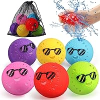 6 Pcs Reusable Water Balloons, Outdoor Water Toys for Boys and Girls, Pool Beach Summer Toys for Kids Ages 4-8 Silicone Water Ball for Party Supplies