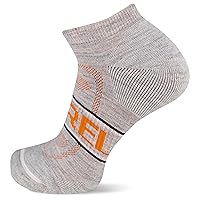 Merrell Men's and Women's Zoned Cushioned Wool Hiking Low Cut Socks-1 Pair Pack-Breathable Arch Support