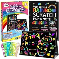 ZMLM Scratch Paper Art-Crafts Gift: 2 Pack Bulk Rainbow Magic Paper Supplies Toys for 3 4 5 6 7 8 9 10 Years Old Girls Kids Favors Gifts for Birthday Halloween Christmas Party Games Projects Kits