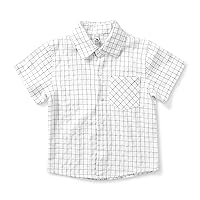 Boys Dress Shirts Button Down Shirt Short Sleeve Oxford Summer Casual Clothes 2T - 11 Years