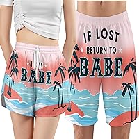 Camelliaa Shop Personalized Summer Tropical Vibe If Lost Return to Bae I'm Bae Hawaiian Shorts/Women's Board Shorts XS-5XL