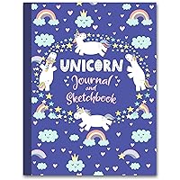 Unicorn Journal and Sketchbook: Journal and Notebook for Girls - Composition Size (7.5