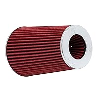 K&N Universal Clamp-On Air Intake Filter: High Performance, Premium Washable Replacement Filter: Flange Diameter: 4 In, Filter Height: 9.5 In, Flange Length: 1.125 In, Shape: Round Tapered, RG-1002RD