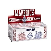 Maverick Playing Cards, Jumbo Index, Poker Cards, Bulk Playing Cards, 12 Pack, Red & Blue