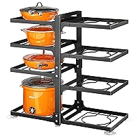 PXRACK Pots and Pans Organizer for Cabinet, 8 Tier Adjustable Pot and Pan Organizer Rack for Kitchen Under Cabinet Organization & Storage, Heavy Duty 21