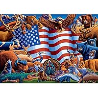Buffalo Games - Dowdle - Animals of America - 300 Large Piece Jigsaw Puzzle for Adults Challenging Puzzle Perfect for Game Nights - Finished Size 21.25 x 15.00