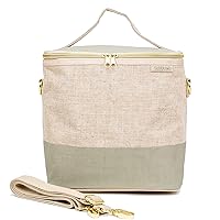 Lunch Poche - Adult Lunch, Raw Linen, Eco-Friendly, Modern and Easy to Clean - Linen-Cement