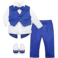 Lilax Baby Boy Gentleman Tuxedo Outfit Infant 4 Piece Set
