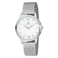 Charles-Hubert 3998-W Stainless Steel Silver Dial Mesh Band Watch