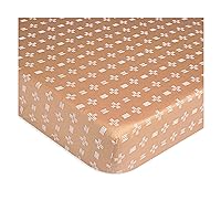 Soft Cotton Crib Mattress Sheet, Fitted Sheet for Cribs and Toddler Beds, Copper Dash, 28”w x