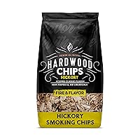 Fire & Flavor Premium All Natural Wood Chips for Smoker - Wood Chips for Smoking - Smoker Wood Chips - Smoker Accessories Gifts for Men and Women - Hickory - 2lbs