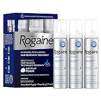 Men's Rogaine 5% Minoxidil Topical Aerosol Hair Regrowth Treatment Foam, 3 Month Supply (Each Can 2.11 Ounce - 60 Gram)