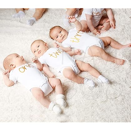 NAVI - 12 Monthly Onesies - Newborn Bodysuits Gift - Baby Shower Present