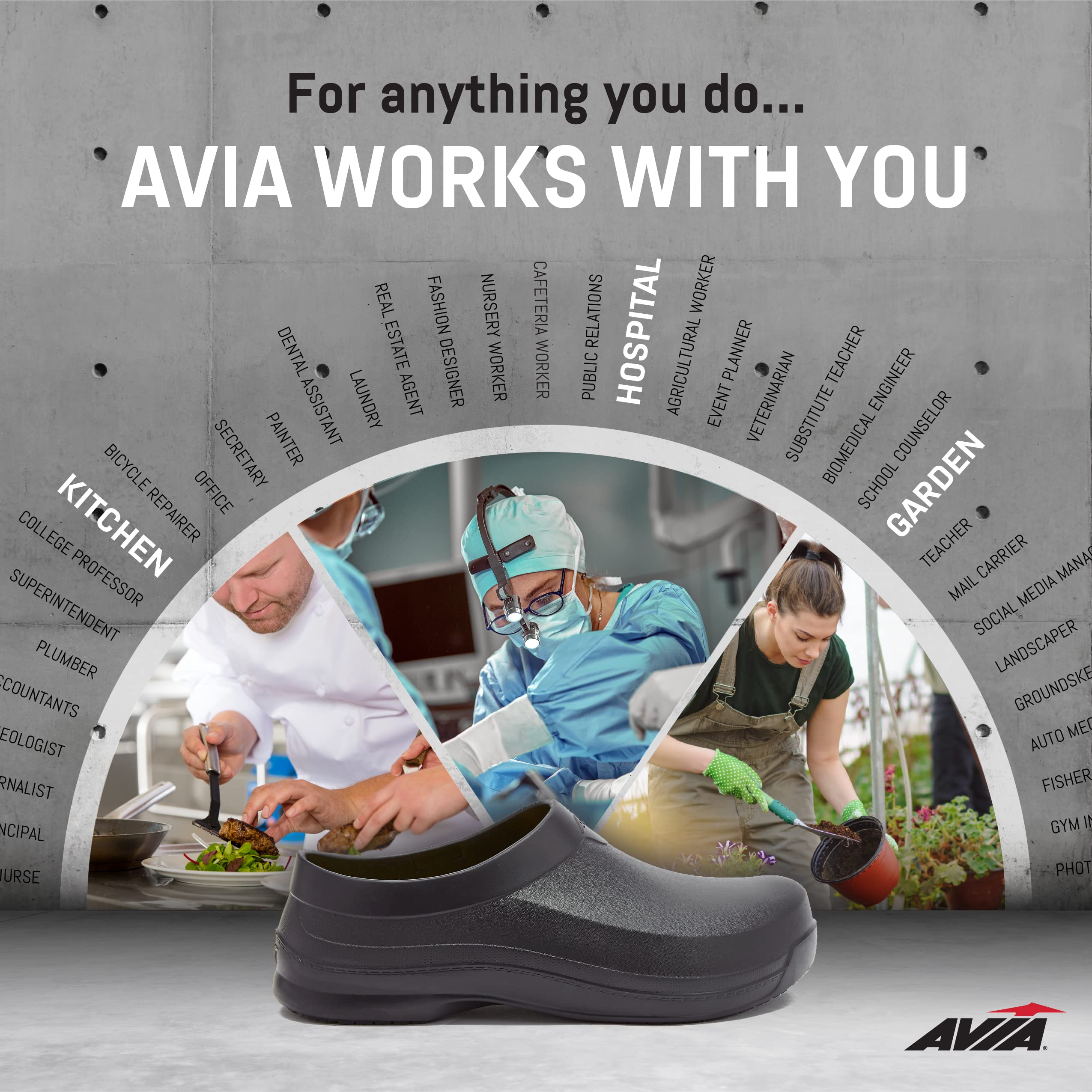 Mua Avia Flame Slip Resistant Clogs for Men, Slip On Work Shoes for Food  Service, Black trên Amazon Mỹ chính hãng 2023 | Giaonhan247