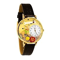 Whimsical Gifts Chihuahua 3D Watch | Gold or Silver Finish Large | Unique Fun Novelty | Handmade in USA | Black Leather Watch Band