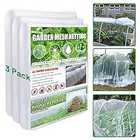 3 Pack Garden Netting 8x25FT Ultra Fine Mesh Mosquito Netting Plant Covers, White Bird Netting Barrier Greenhouse Row Cover Protect Fruits Flower Vegetables from Birds Deer & Squirrels