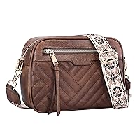 Vaschy Women's Shoulder Bag, Lightweight, Leather, Crossbody Bag, Smaller, Shoulder Bag, For Work, Travel, With Guitar Strap
