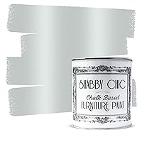Shabby Chic Chalk Furniture Paint: Luxurious Metallic Paint, Craft Paint for Home Decor, DIY, Wood Cabinets - All-in-One Paints with Shiny Metallic Finish [Antique Silver] - (8.5 oz Covers 32 sf)