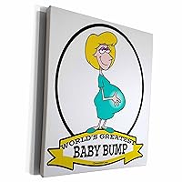 3dRose Funny Worlds Greatest Baby Bump Women Pregnancy... - Museum Grade Canvas Wrap (cw_102945_1)