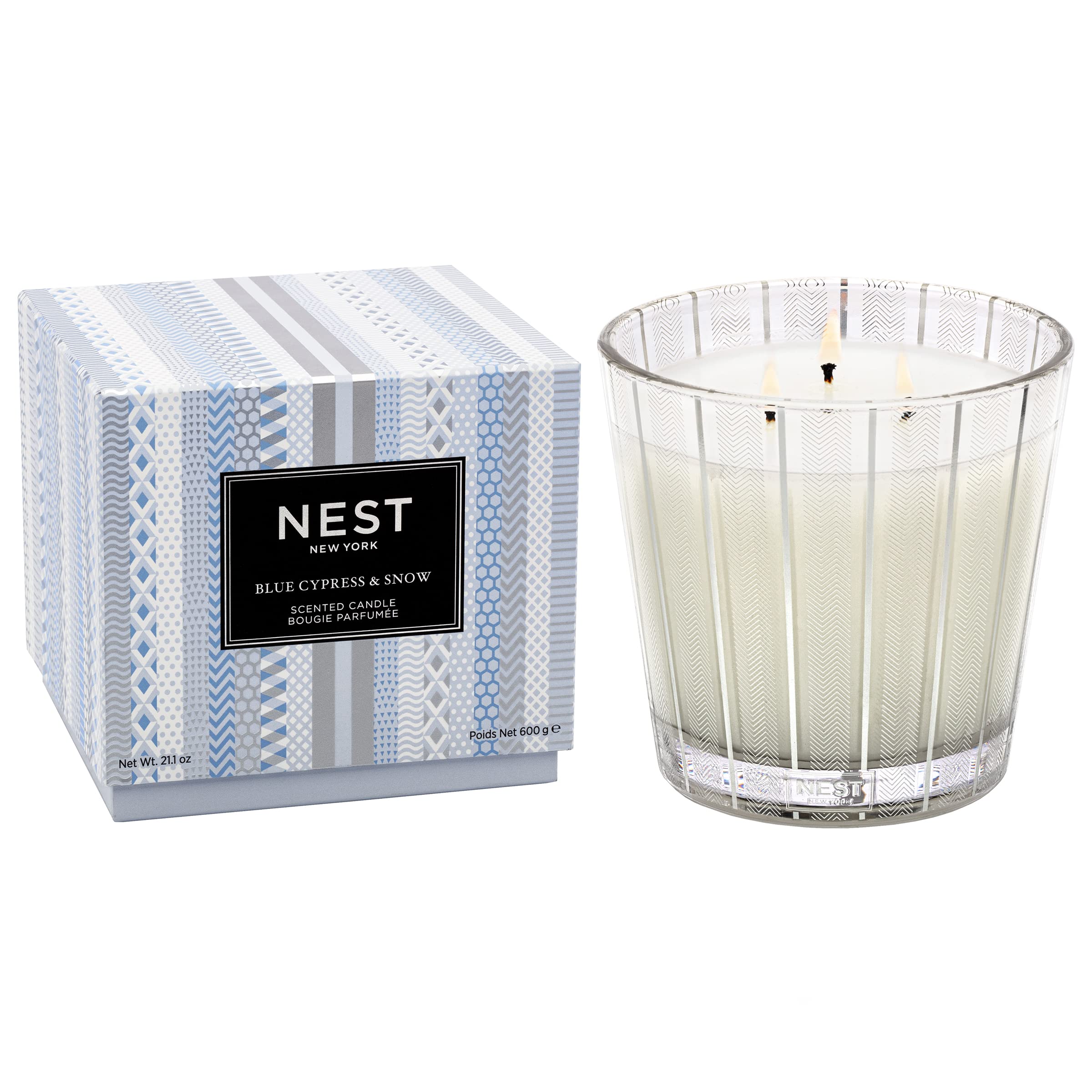 NEST Fragrances Blue Cypress & Snow Scented 3-Wick Candle