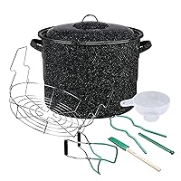 Granite Ware 8 Piece Enamelware Water bath canning Pot with Canning kit and Rack. Canning Supplies Starter Kit