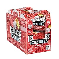 Ice Cubes Fruit Punch Sugar Free Chewing Gum Bottles, 3.24 oz (6 Count, 40 Pieces)