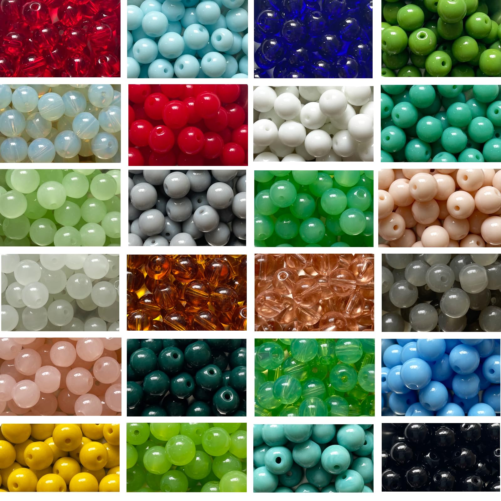 Svartur Bead Board with Beads, 1200 Pcs 8mm Glass Beads & Bead Board with case, Complete Jewelry Making Beading Set