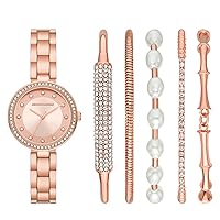 Skechers Women's Quartz Watch and Stackable Bracelet Gift Set