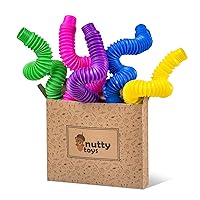 Nutty Toys Jumbo 3XL Pop Tubes Sensory Toys, Fine Motor Skills Learning Toddler Toy, Top ADHD & Autism Fidget 2022 for Kids, Best Preschool Gifts Idea, Unique Boy & Girl Christmas Stocking Stuffers