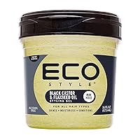 Ecoco Gel - Black Castor Flaxseed Oil - Long Lasting Shine - Nourishes And Repairs Damaged Hair - Promotes Healthy Scalp - Provides Superior And Weightless Hold - Effortless Style - 16 Oz