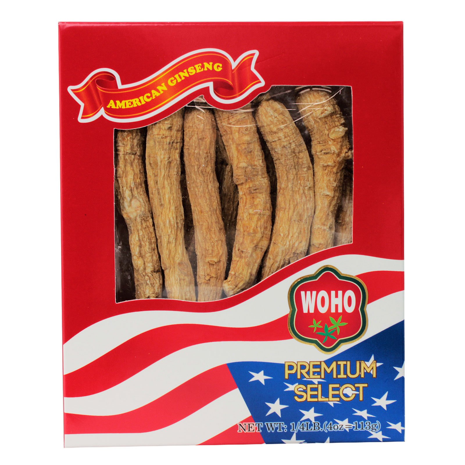 WOHO American Ginseng 100.4, Long Large XL Cultivated Roots 4oz by Woohoo Natural