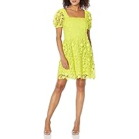 Donna Morgan Women's Square Neck Short Sleeve Lace Dress Party Event Date Guest of
