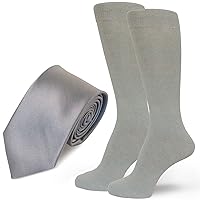 Groomsmen/Men's Solid Color Dress Socks & Neck Tie Set for Wedding Gift