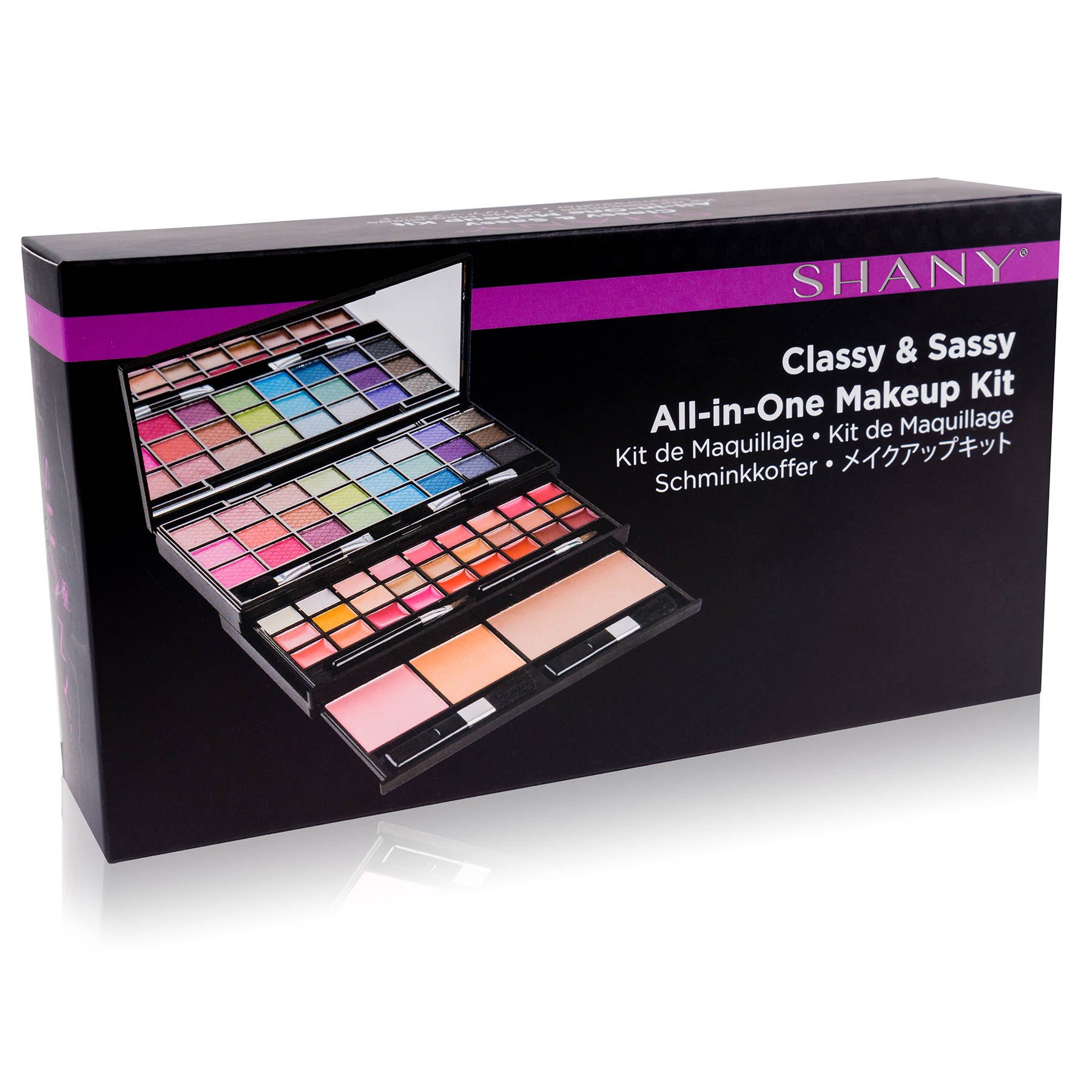 SHANY Classy & Sassy All-in-One Makeup Kit with Mirror, Applicators, 24 Eye Shadows, 18 Lip Glosses, 2 Blushes, and 1 Bronzer.