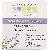 Aura Cacia Aromatherapy Shower Tablets, Relaxing Lavender 3 ea (Pack of 2)