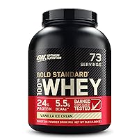 Gold Standard 100% Whey Protein Powder, Vanilla Ice Cream, 5 Pound (Packaging May Vary)