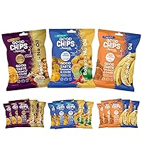 Baked Andean Criolla Potato Chips Variety Pack by GOOD CHIPS: Sweet Plantain, Andean Criolla Potato Spice Mix & Chili-Lime. Oil Free, Vegan, Pack of 12